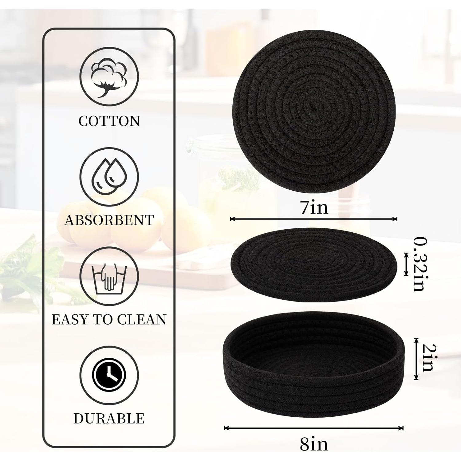 Trivetes de Algodón Dakartoon 4 Pcs Resistentes al Calor