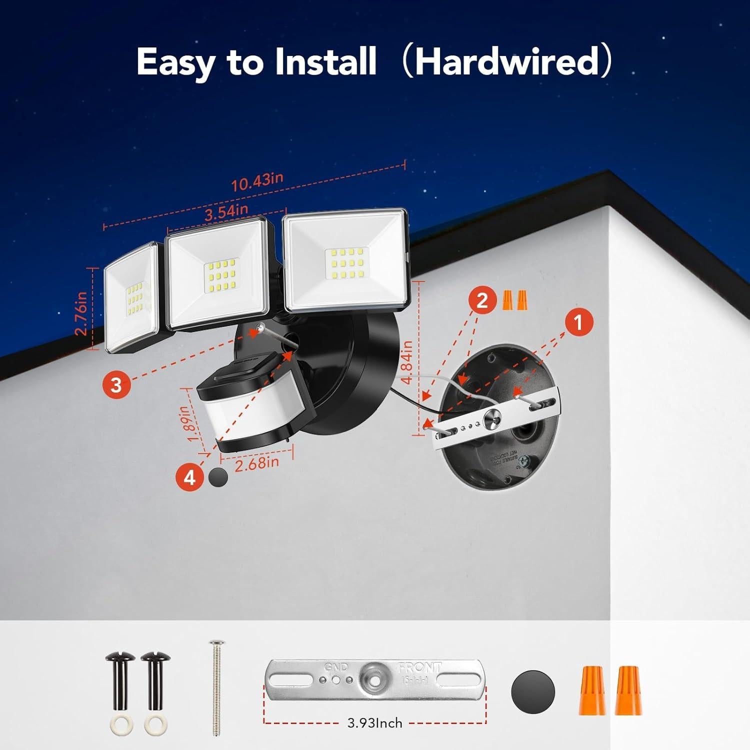Luz de Inundación LED OREiN 3500LM con Sensor de Movimiento IP65