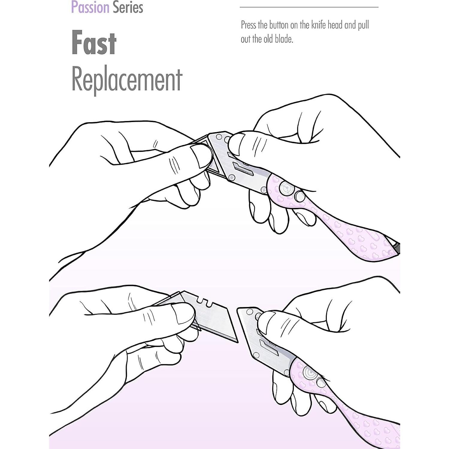 Cuchillo Utilitario Plegable FantastiCAR Morado con 5 Cuchillas