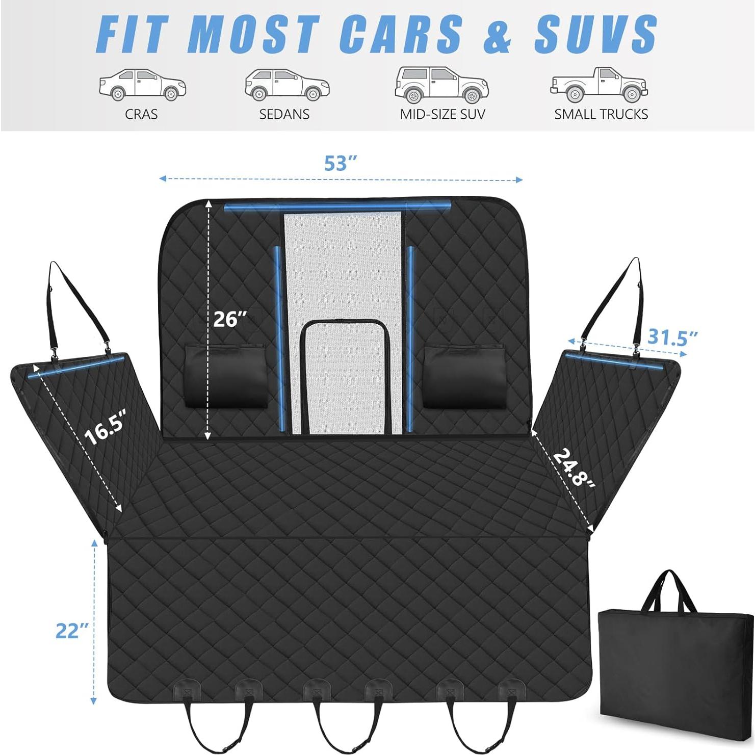 Extensor de Asiento Trasero para Perros ROUWINNE - 190kg - Negro