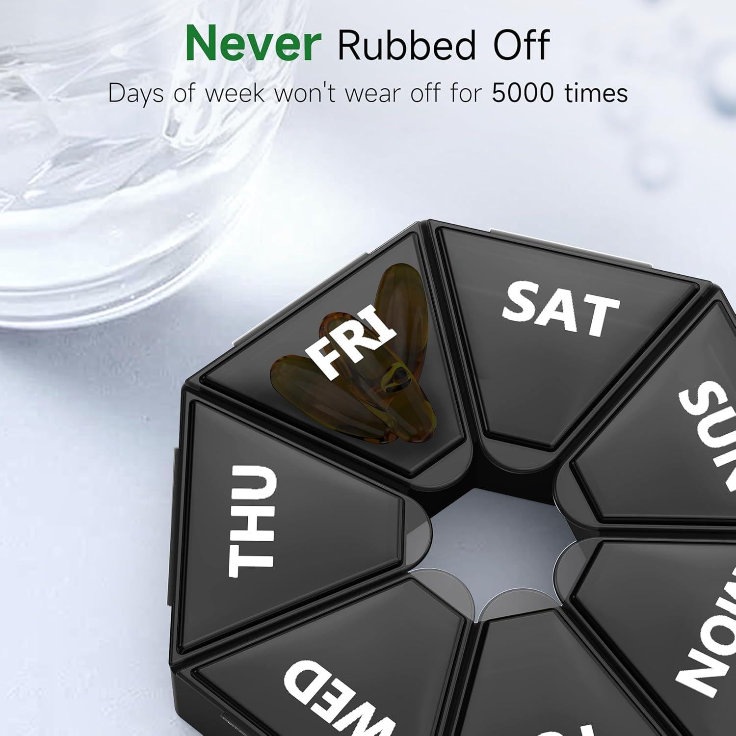 Organizador Semanal de Pastillas Gelibo 2 Cajas Negras 7 Días