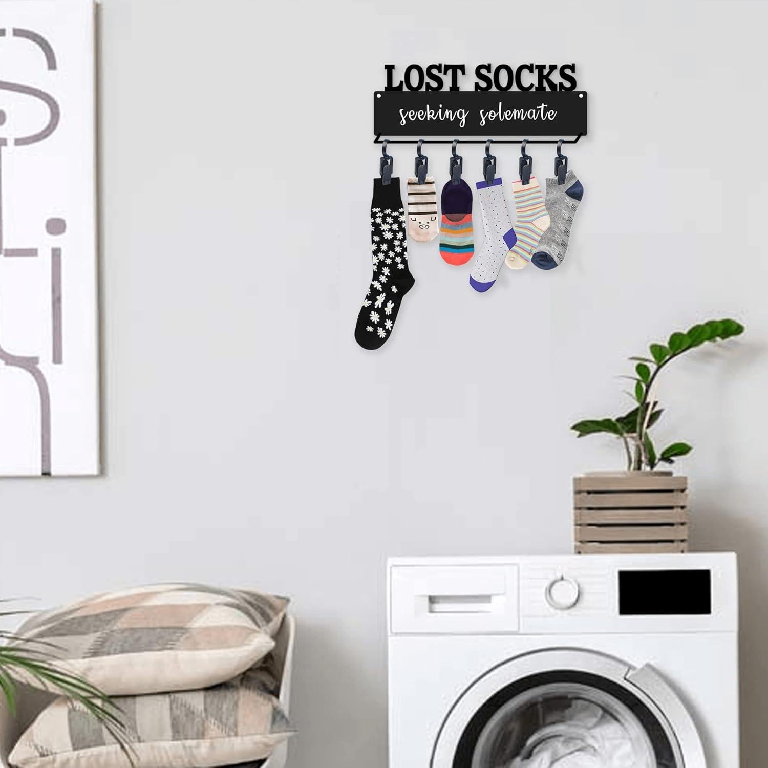 Cartel de Lavandería BiaGift Calcetines Perdidos 34x11cm