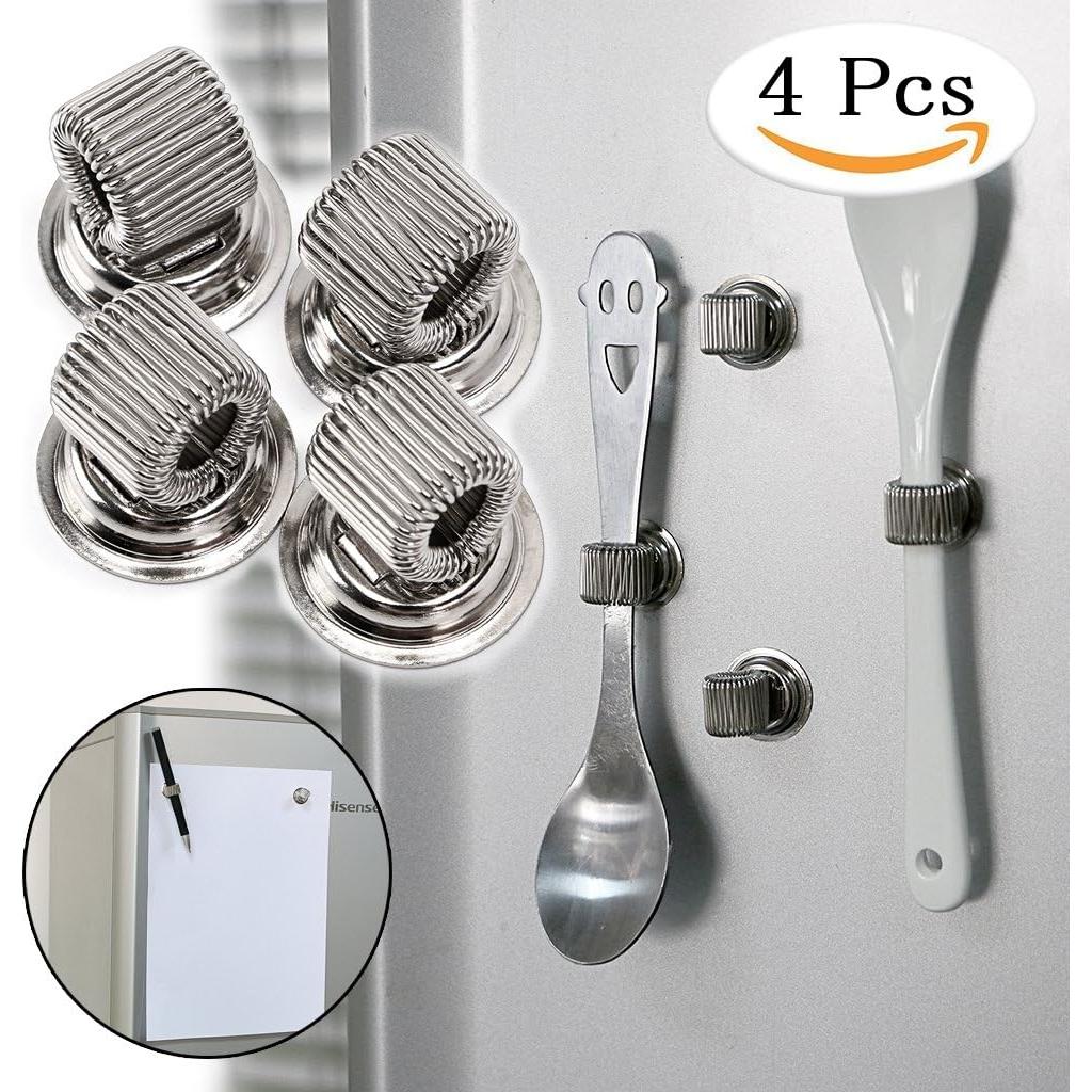 BTSKY Clips Magnéticos de Acero Inoxidable - Soporte para Bolígrafos (4 Piezas)
