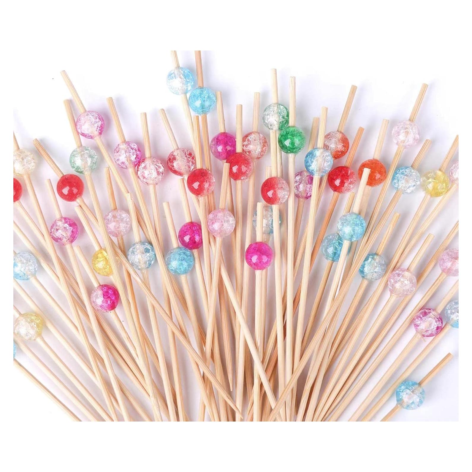 200 Palillos de Cóctel SEANSDA de Bambú Coloridos 11.94 cm