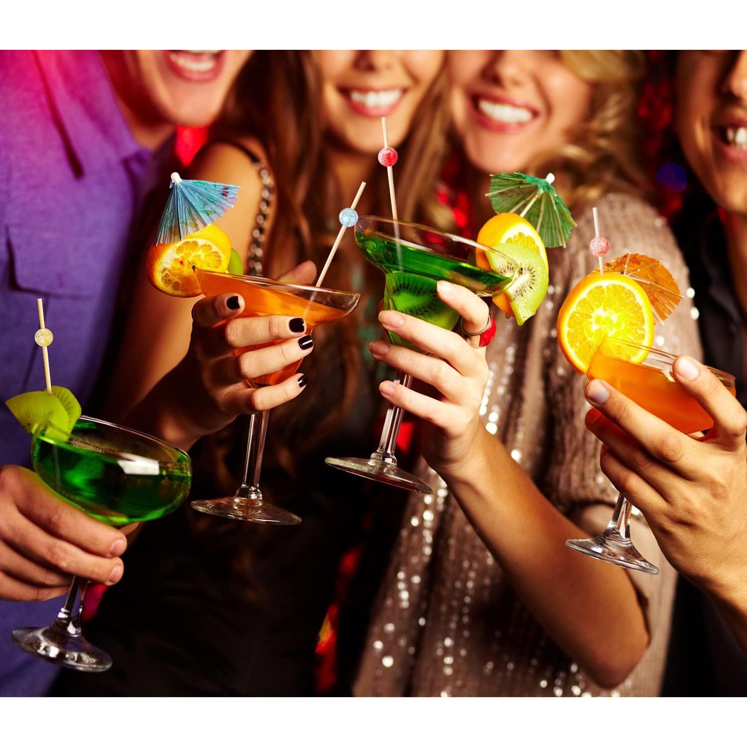 200 Palillos de Cóctel SEANSDA de Bambú Coloridos 11.94 cm