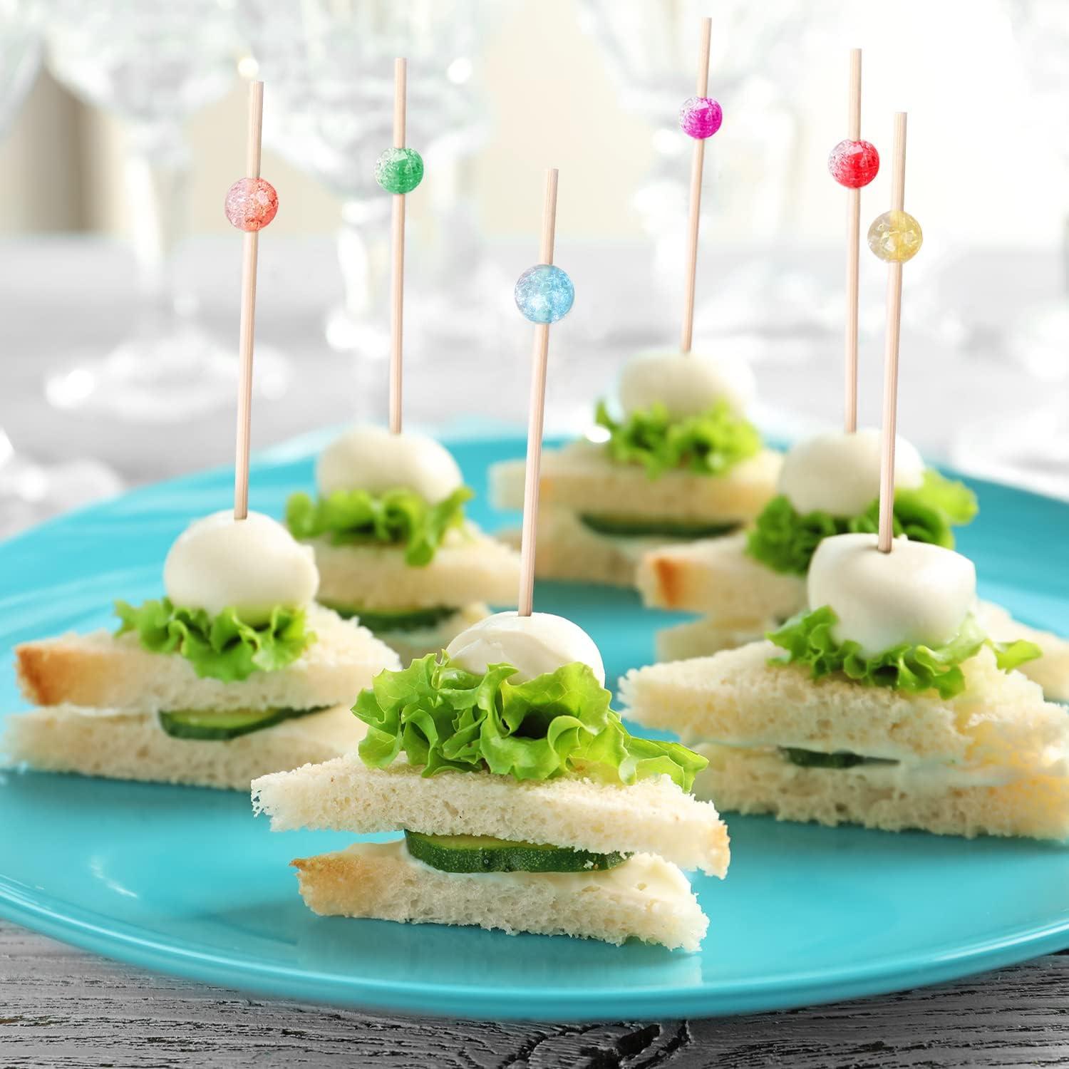 200 Palillos de Cóctel SEANSDA de Bambú Coloridos 11.94 cm