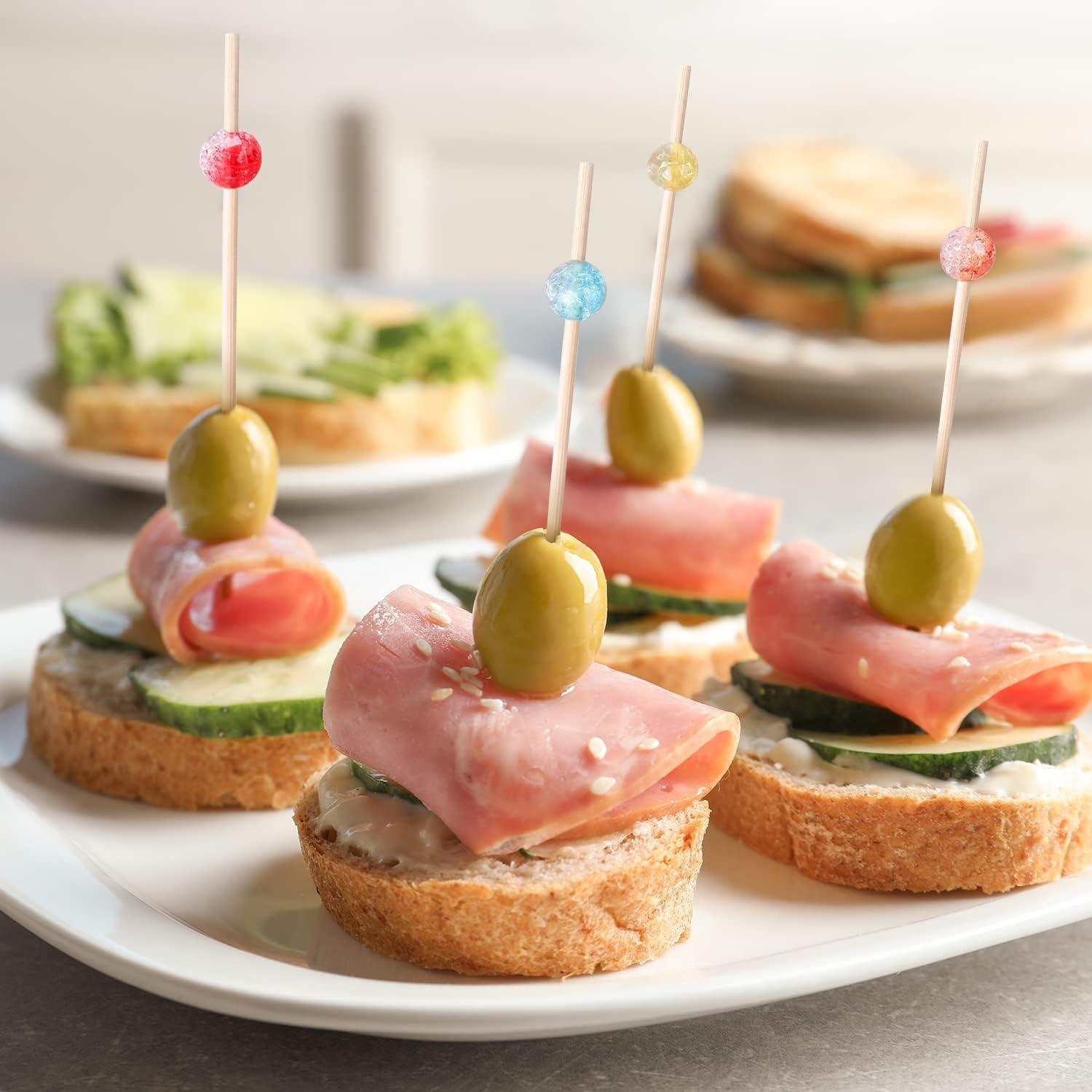 200 Palillos de Cóctel SEANSDA de Bambú Coloridos 11.94 cm