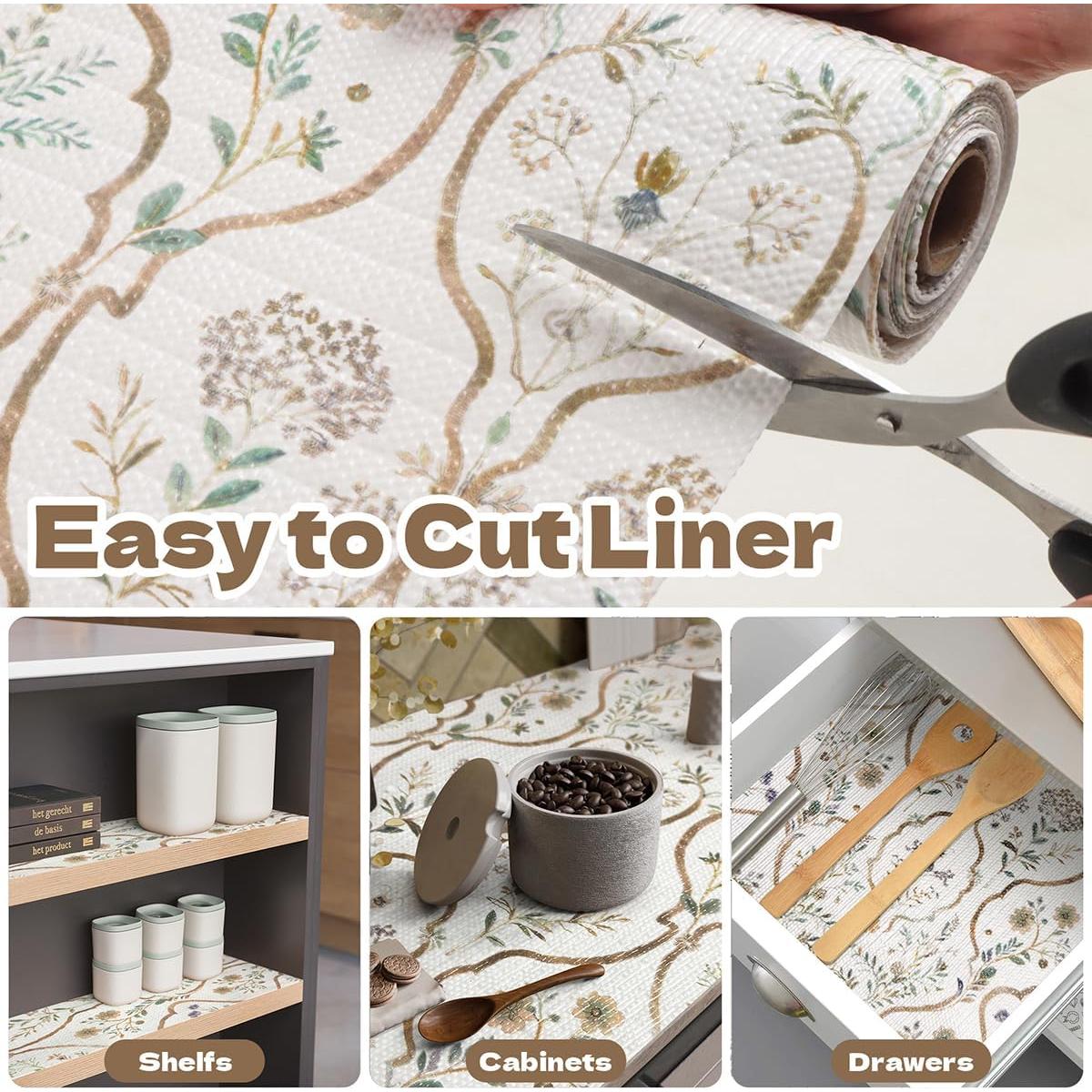 Forro de Cajón y Estante Vuacepe Floral 30x300cm Antideslizante