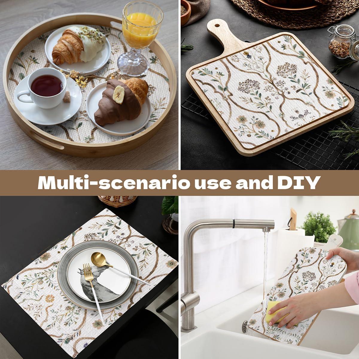 Forro de Cajón y Estante Vuacepe Floral 30x300cm Antideslizante