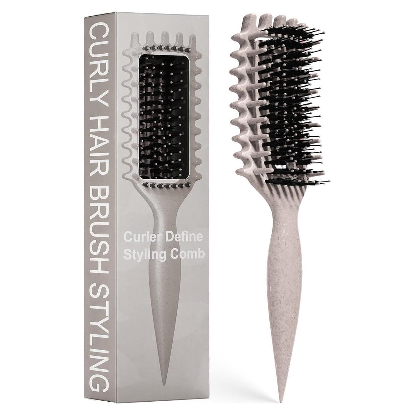 Cepillo Definidor de Rizos Candybrush Beige - Ergonómico y Ventilado