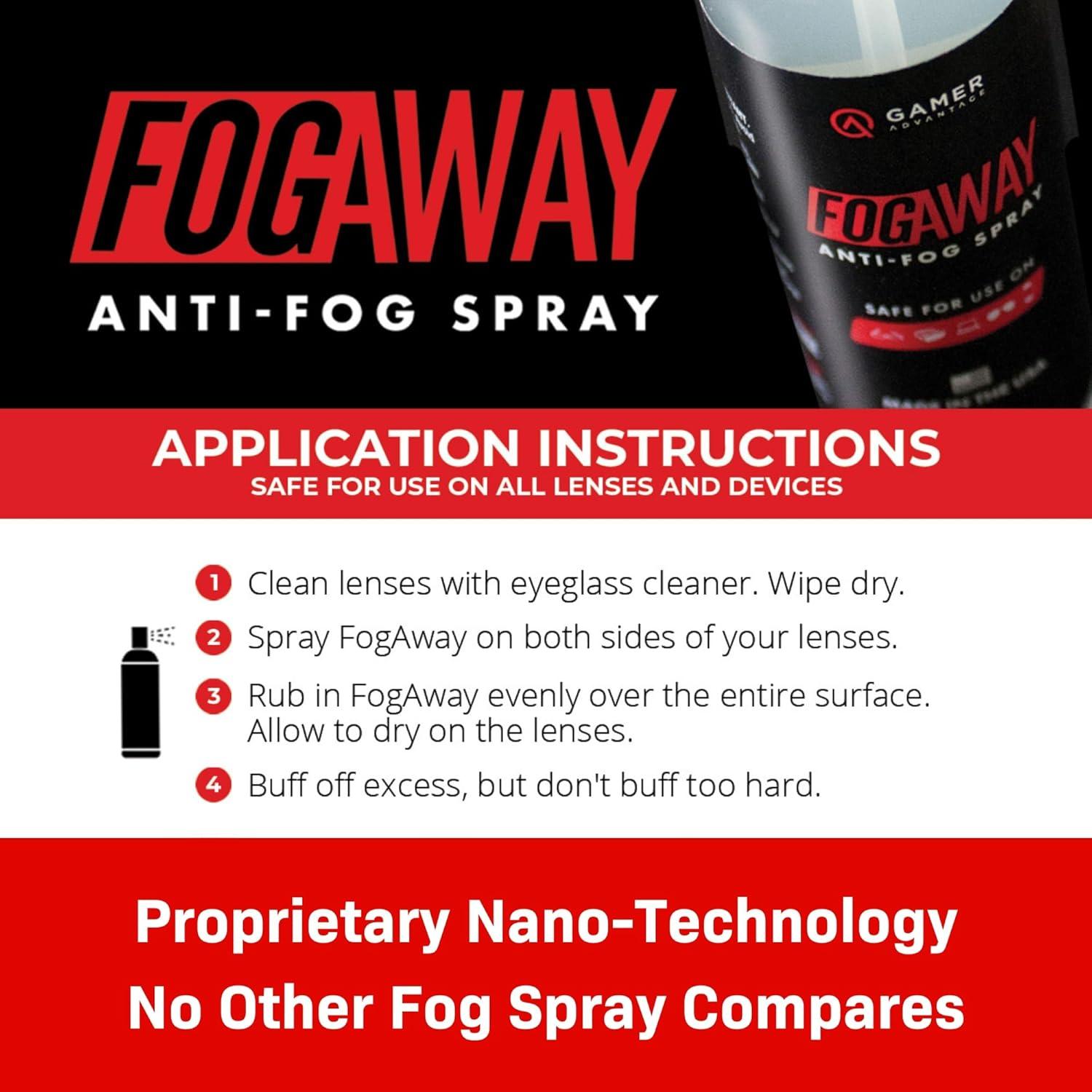Spray Antivaho Gamer Advantage FogAway 59 ml - Para Gafas y Electrónica