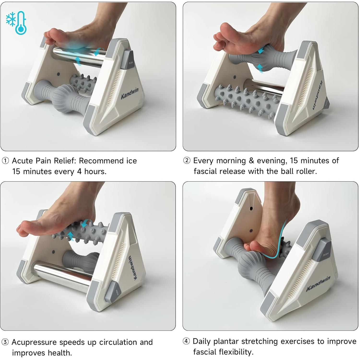 Masajeador de Pies Kandwin PRM-27-G con Rodillo de Hielo