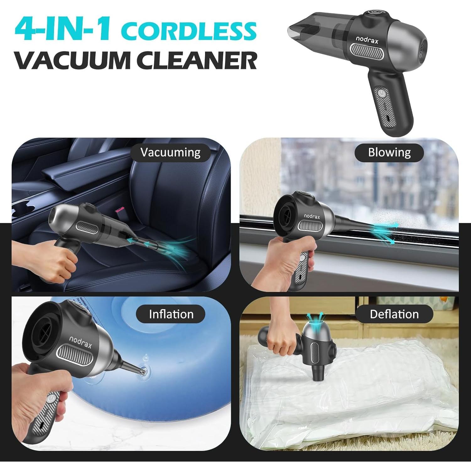 Aspiradora de Mano Nodrax Cyclone-Pro Inalámbrica 12000Pa