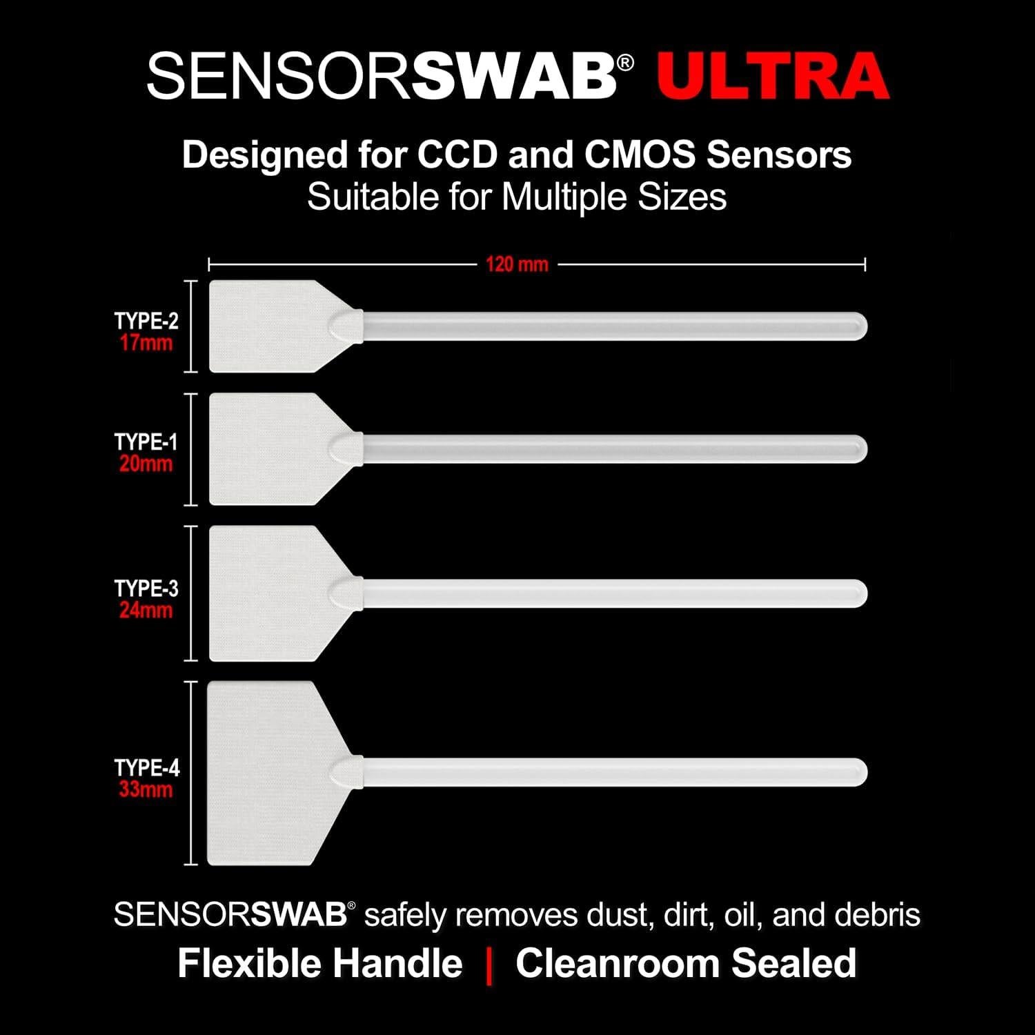 Swabs de Sensor Ultra 17mm Soluciones Fotográficas - Paquete de 12