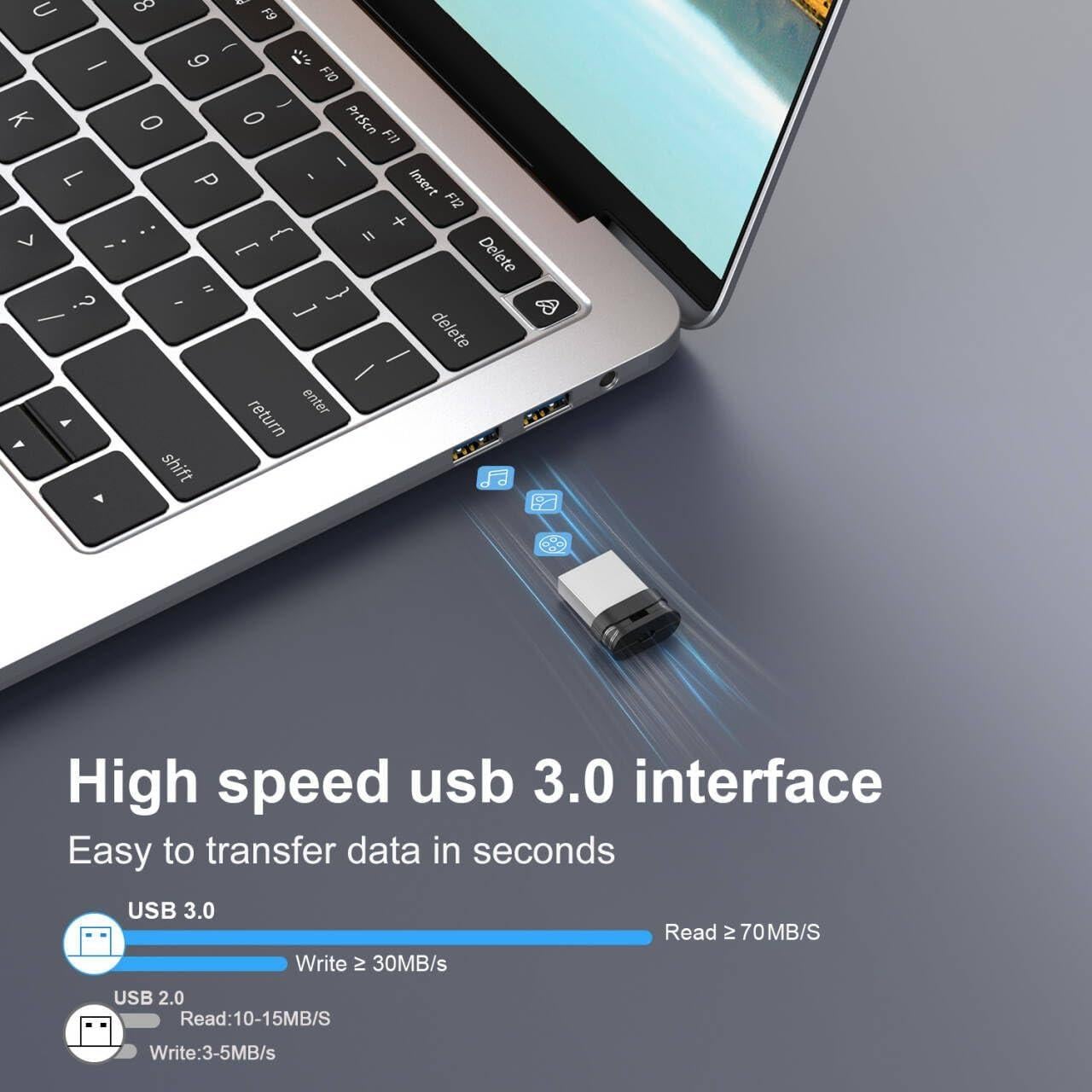 5 Unidades USB 3.0 16GB RAOYI Flash Drive Mini Negro