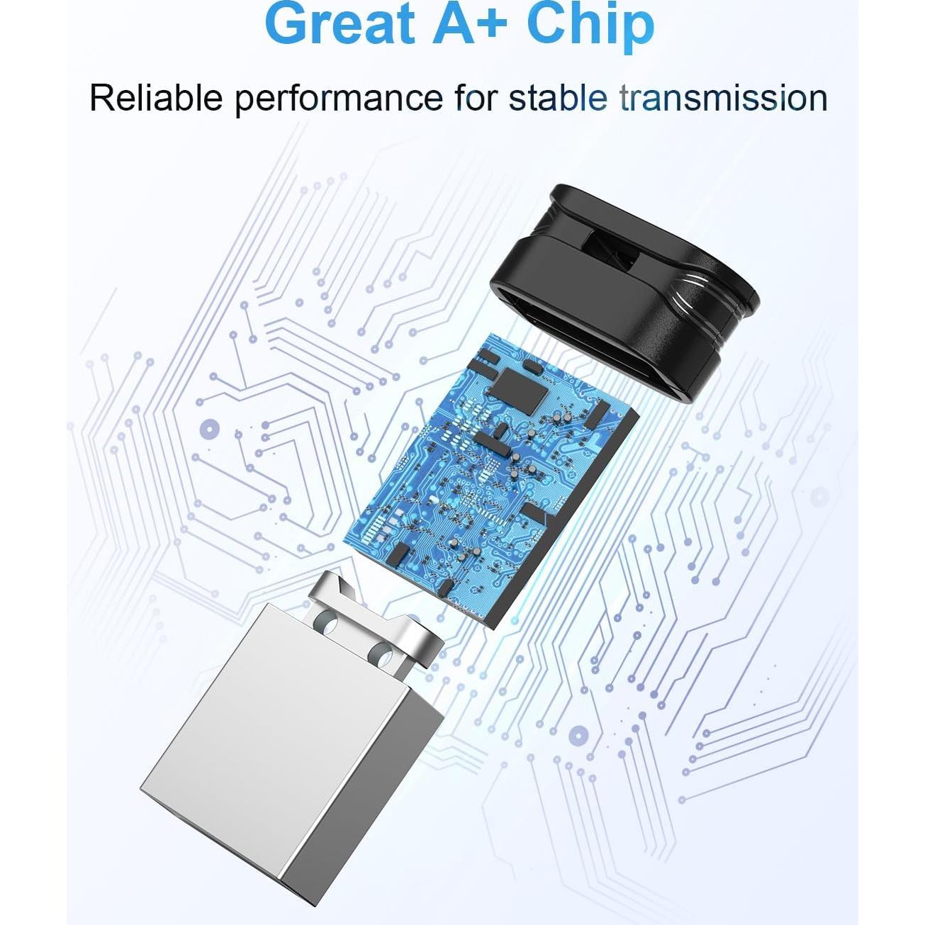 5 Unidades USB 3.0 16GB RAOYI Flash Drive Mini Negro