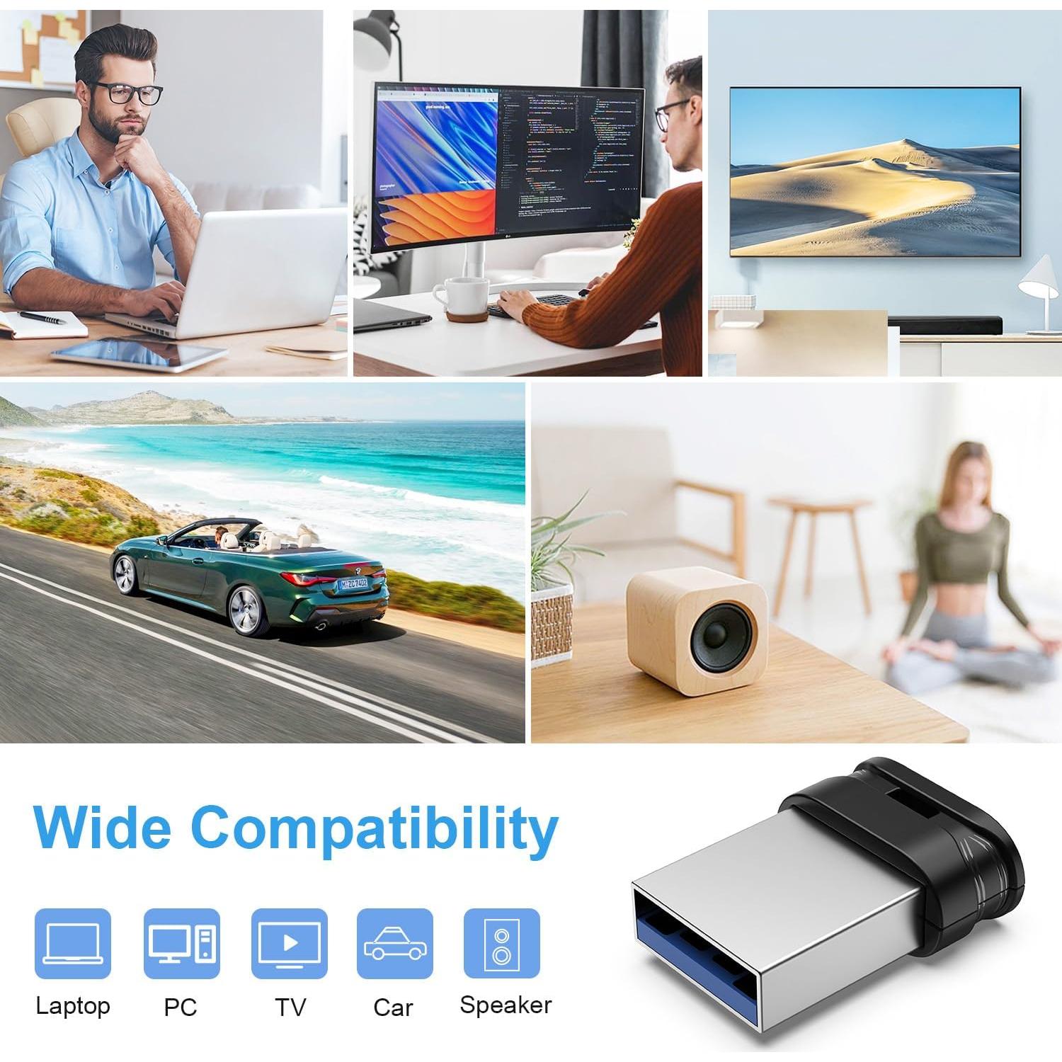5 Unidades USB 3.0 16GB RAOYI Flash Drive Mini Negro
