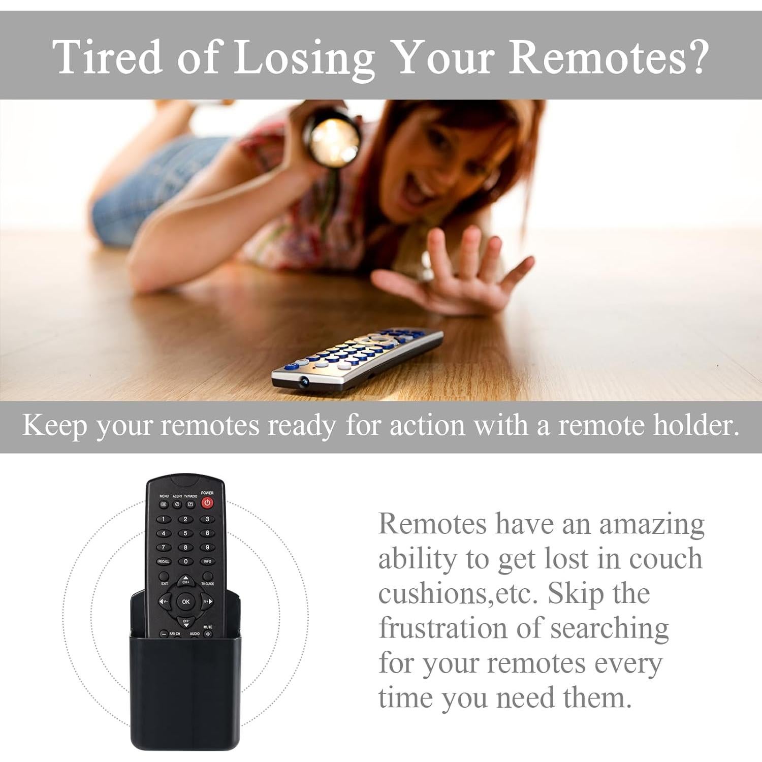 Soporte de Control Remoto de Pared Wawayang 3 Piezas Negro