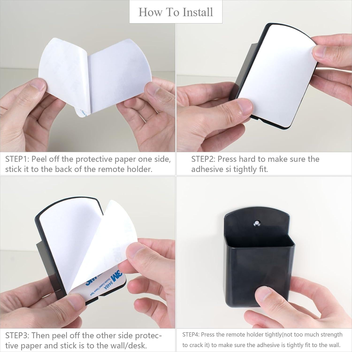 Soporte de Control Remoto de Pared Wawayang 3 Piezas Negro