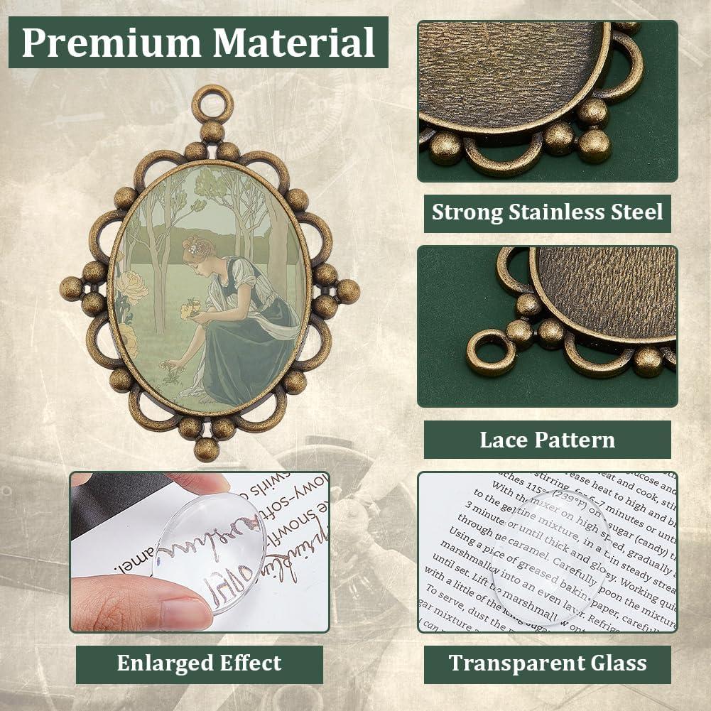 Kit 5 Bandejas Colgantes Bezel PH PandaHall 40x30mm Bronce