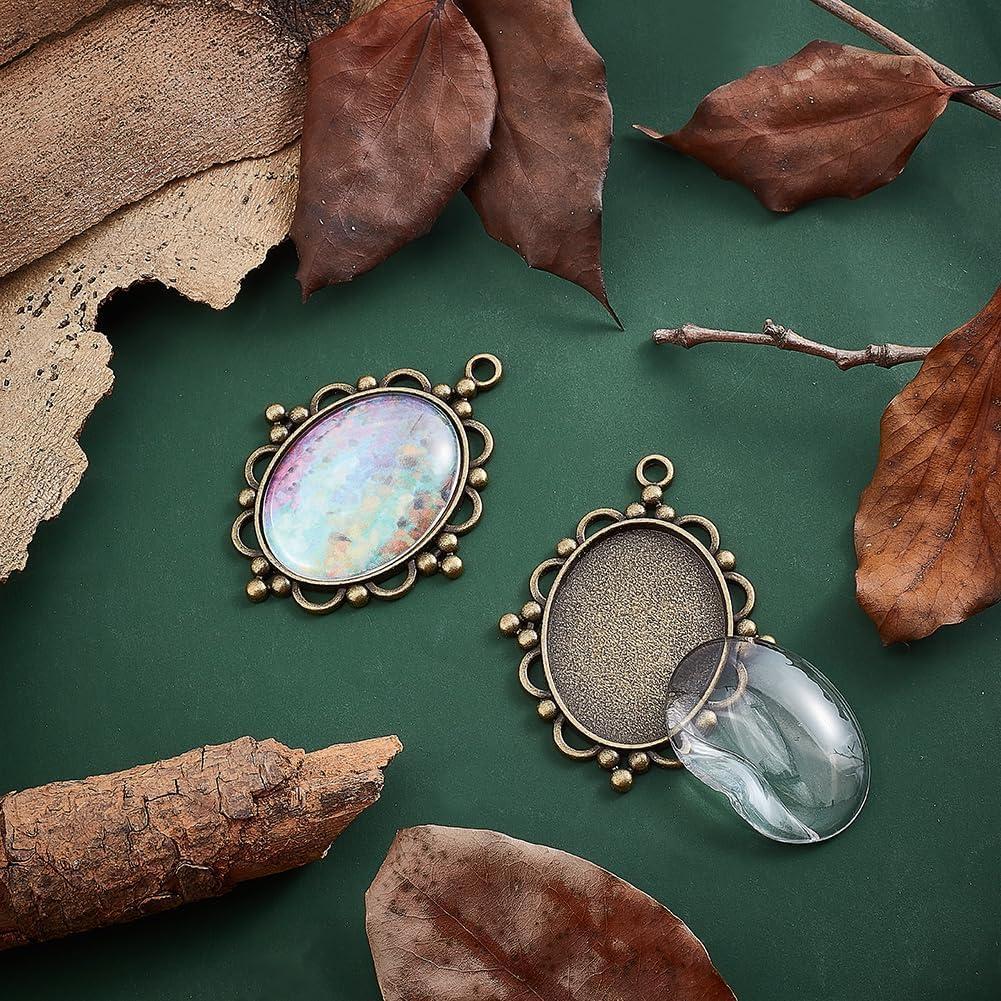 Kit 5 Bandejas Colgantes Bezel PH PandaHall 40x30mm Bronce