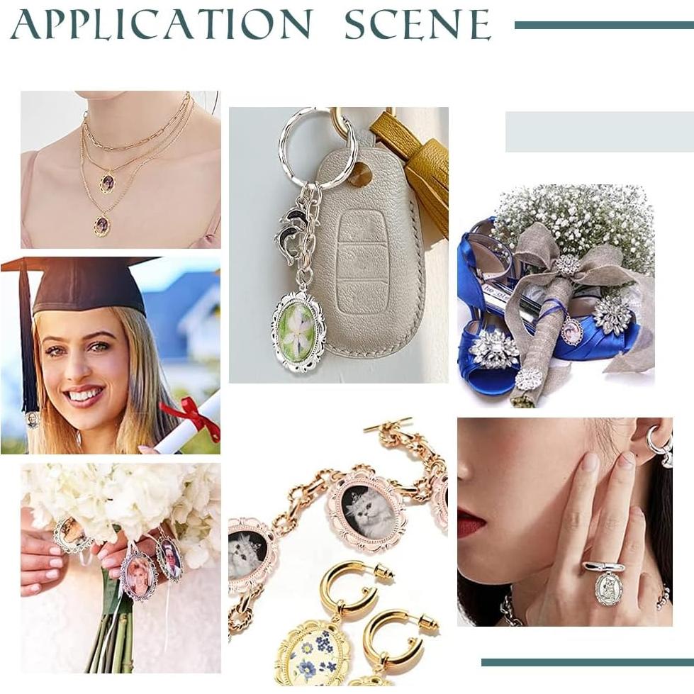 Kit 5 Bandejas Colgantes Bezel PH PandaHall 40x30mm Bronce