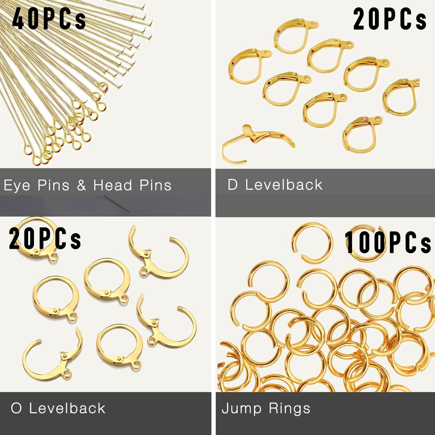 Kit de 180 Piezas Ganchos Leverback Stino Oro Acero Inoxidable