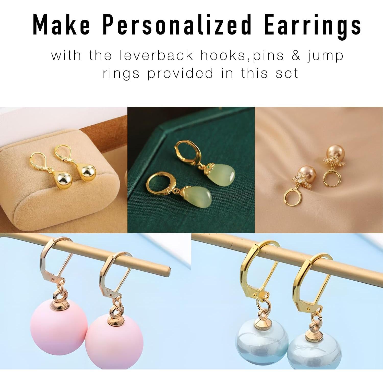 Kit de 180 Piezas Ganchos Leverback Stino Oro Acero Inoxidable