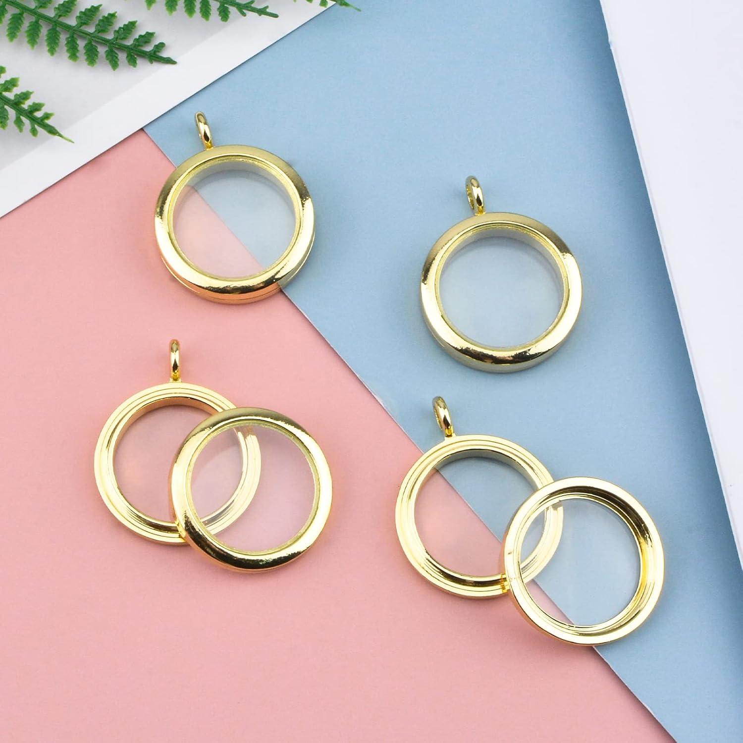 Charm de Foto Brillante WANDIC 4 Piezas Dorado 30mm