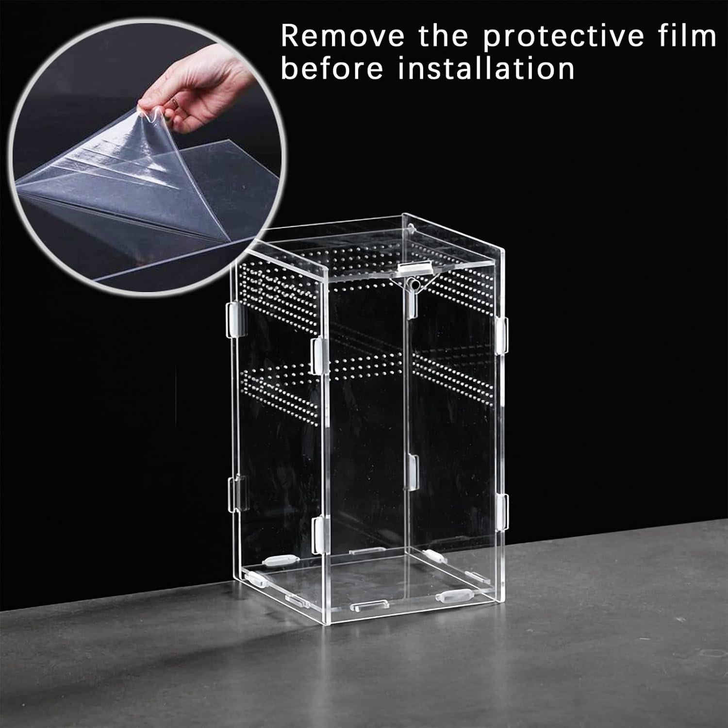 Kit Terrario Acrílico TREELF 20.3x11.9x11.9 cm para Reptiles