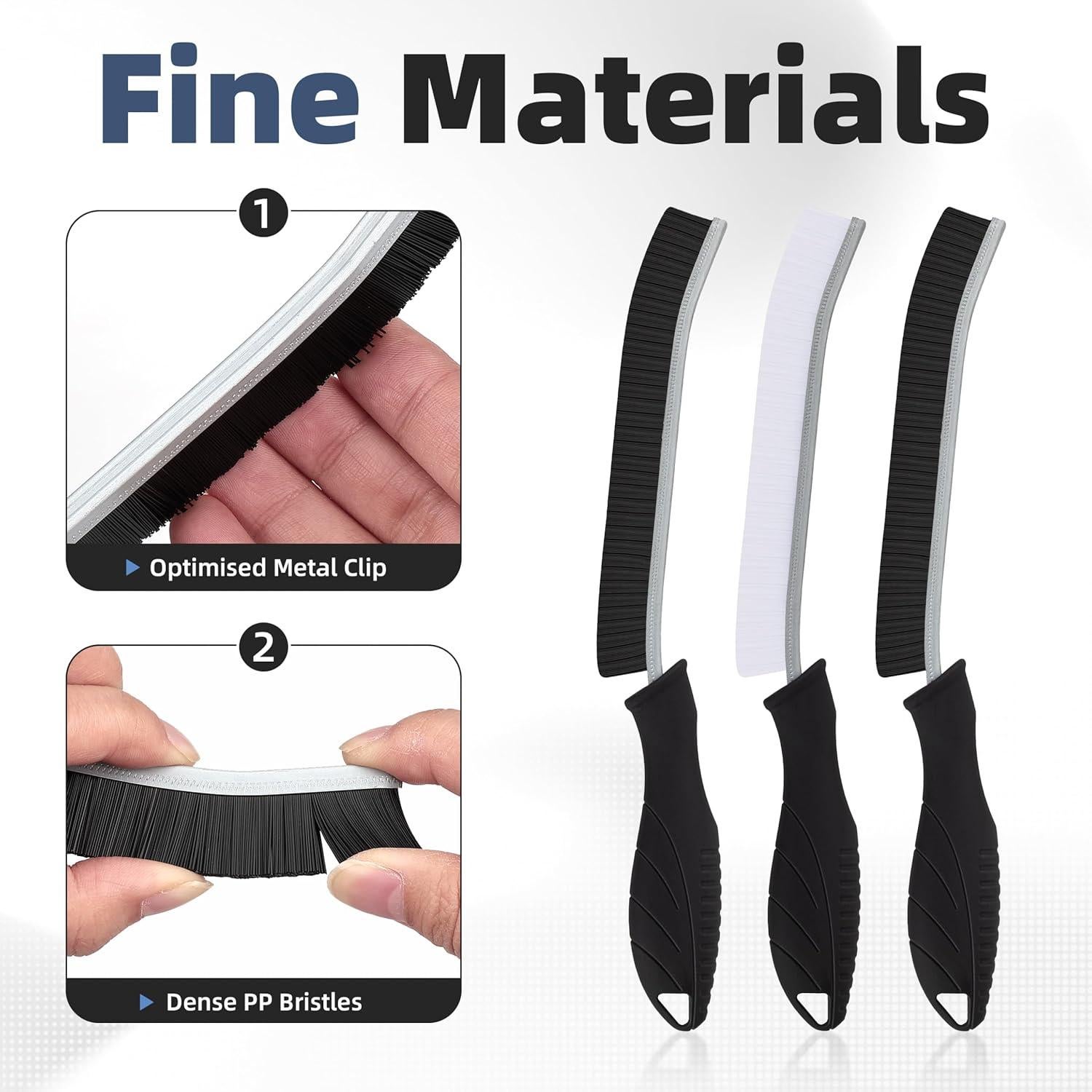 Cepillo de Limpieza de Ranuras FOOGWEE - 3 Unidades, Cerdas Duras