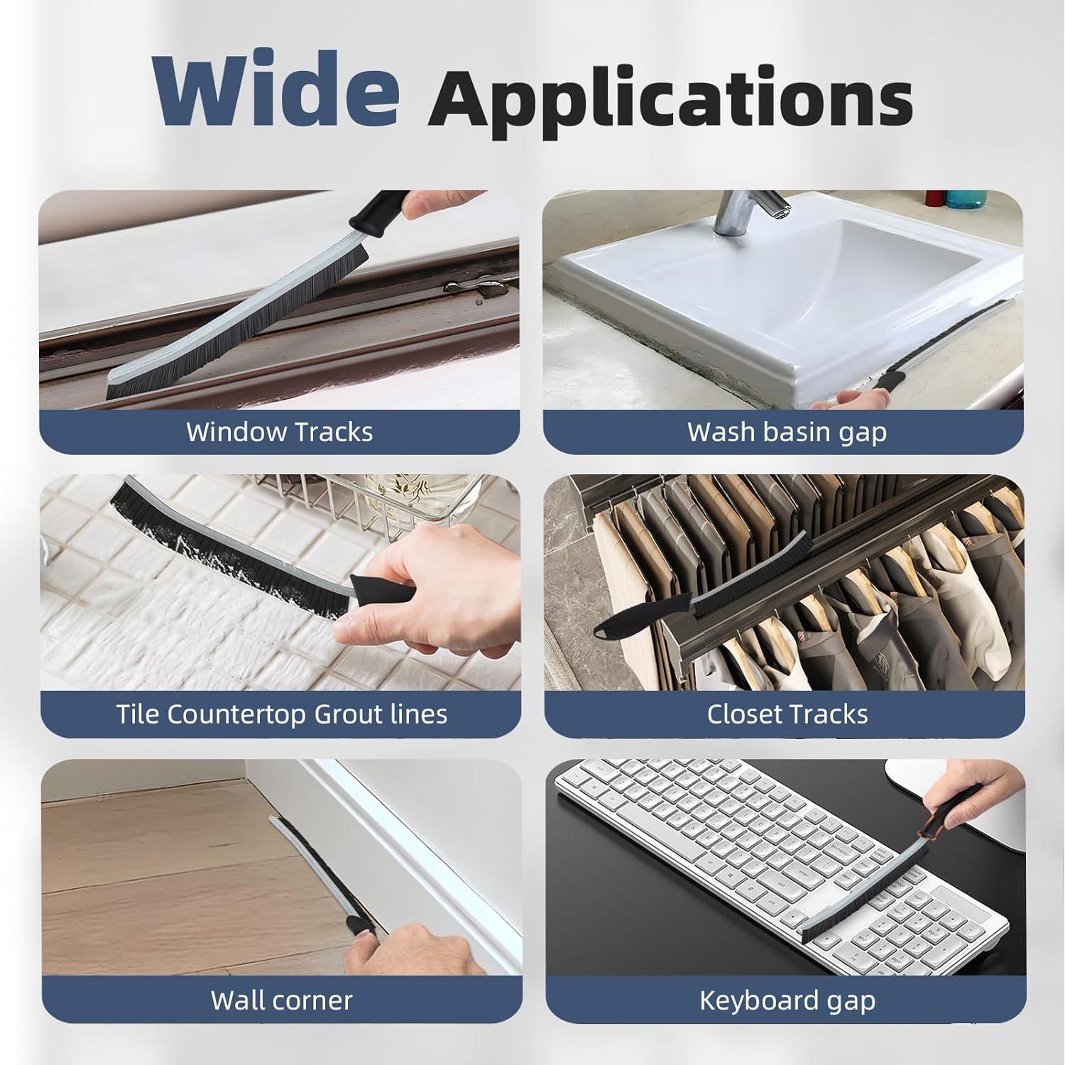 Cepillo de Limpieza de Ranuras FOOGWEE - 3 Unidades, Cerdas Duras