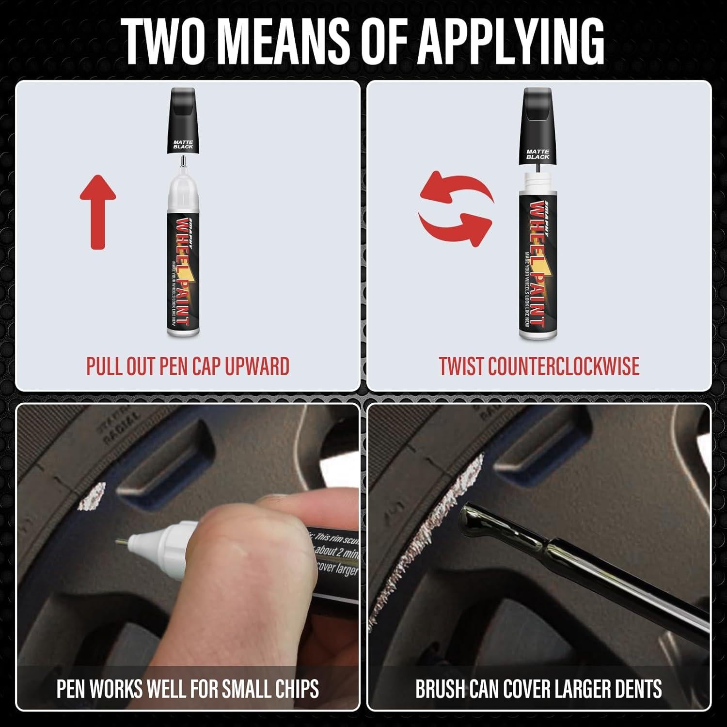 Pintura de Retoque para Llantas SMAPHY 14.79ml Negro Brillante