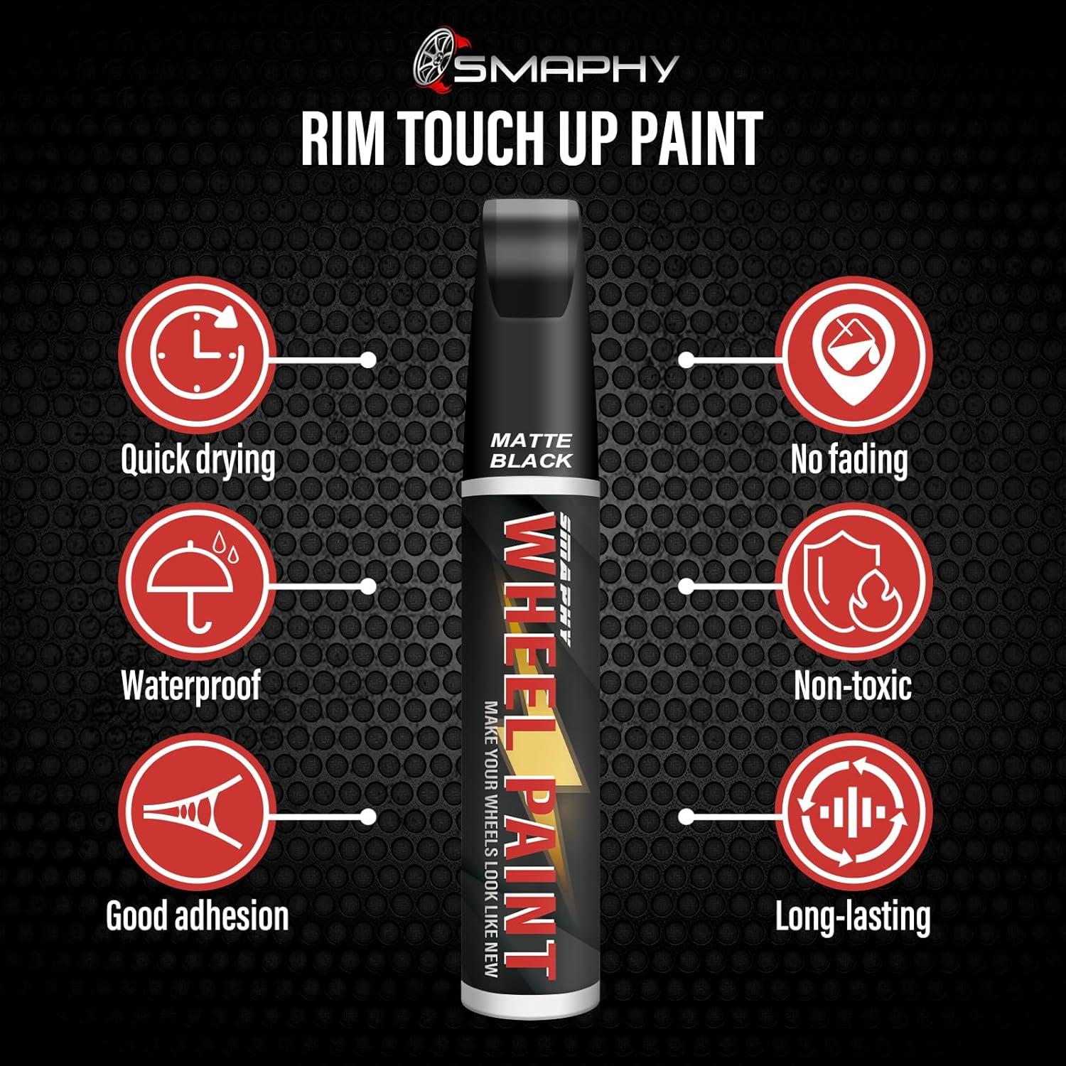 Pintura de Retoque para Llantas SMAPHY 14.79ml Negro Brillante