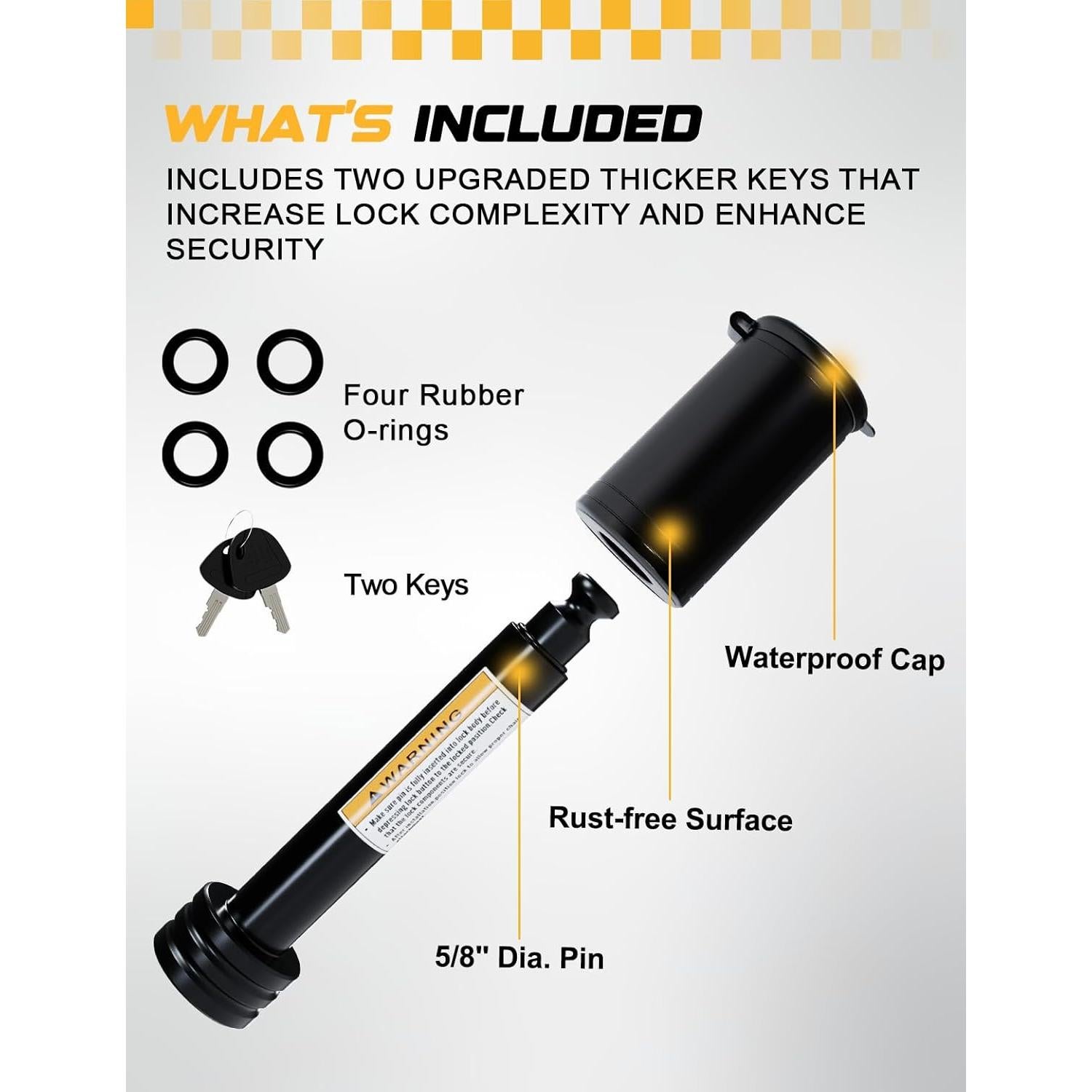 Cerradura de Pasador para Enganche de Remolque RETRUE 2"