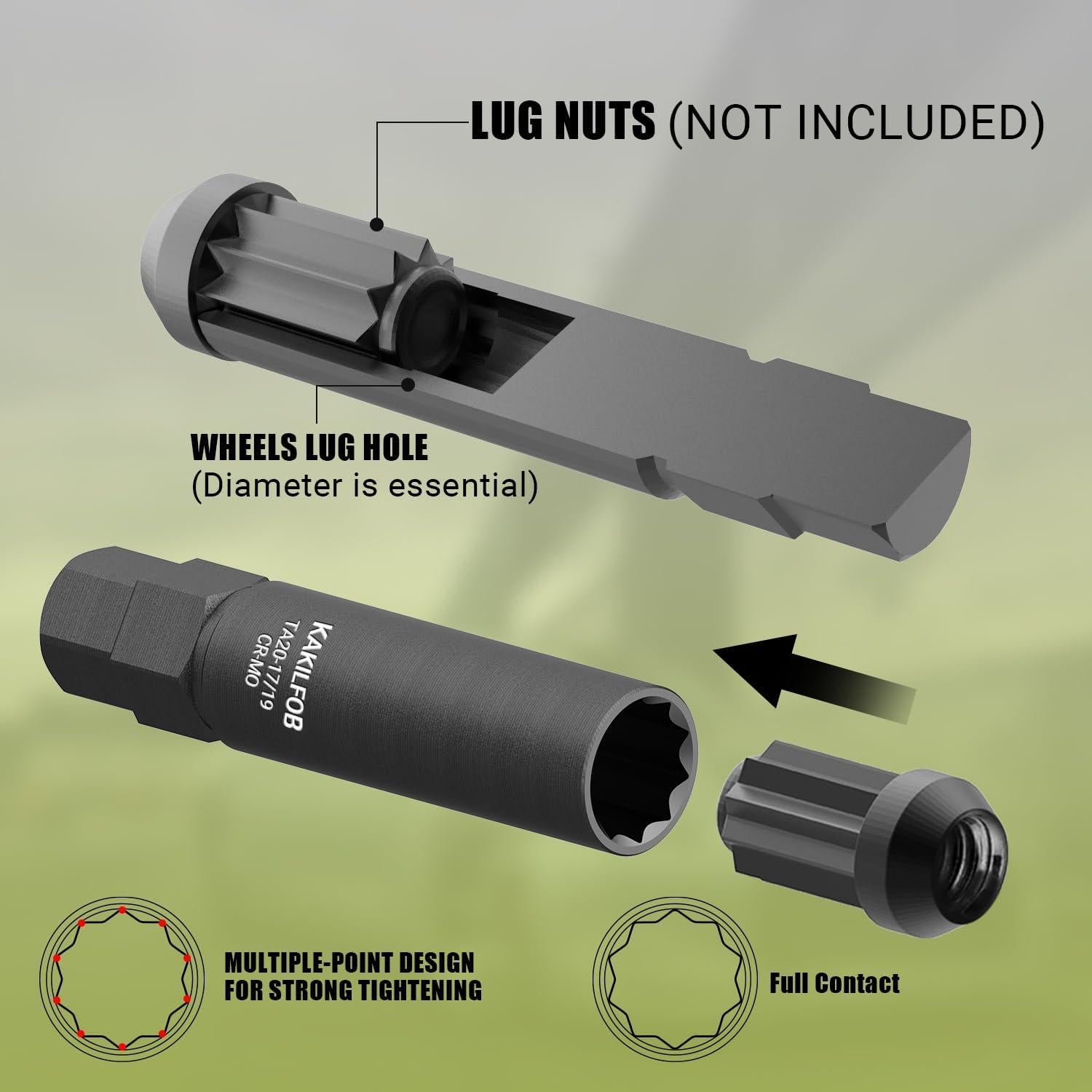 Enchufe de Tuerca de Spline 10 Puntos KAKILFOB 17mm 19mm