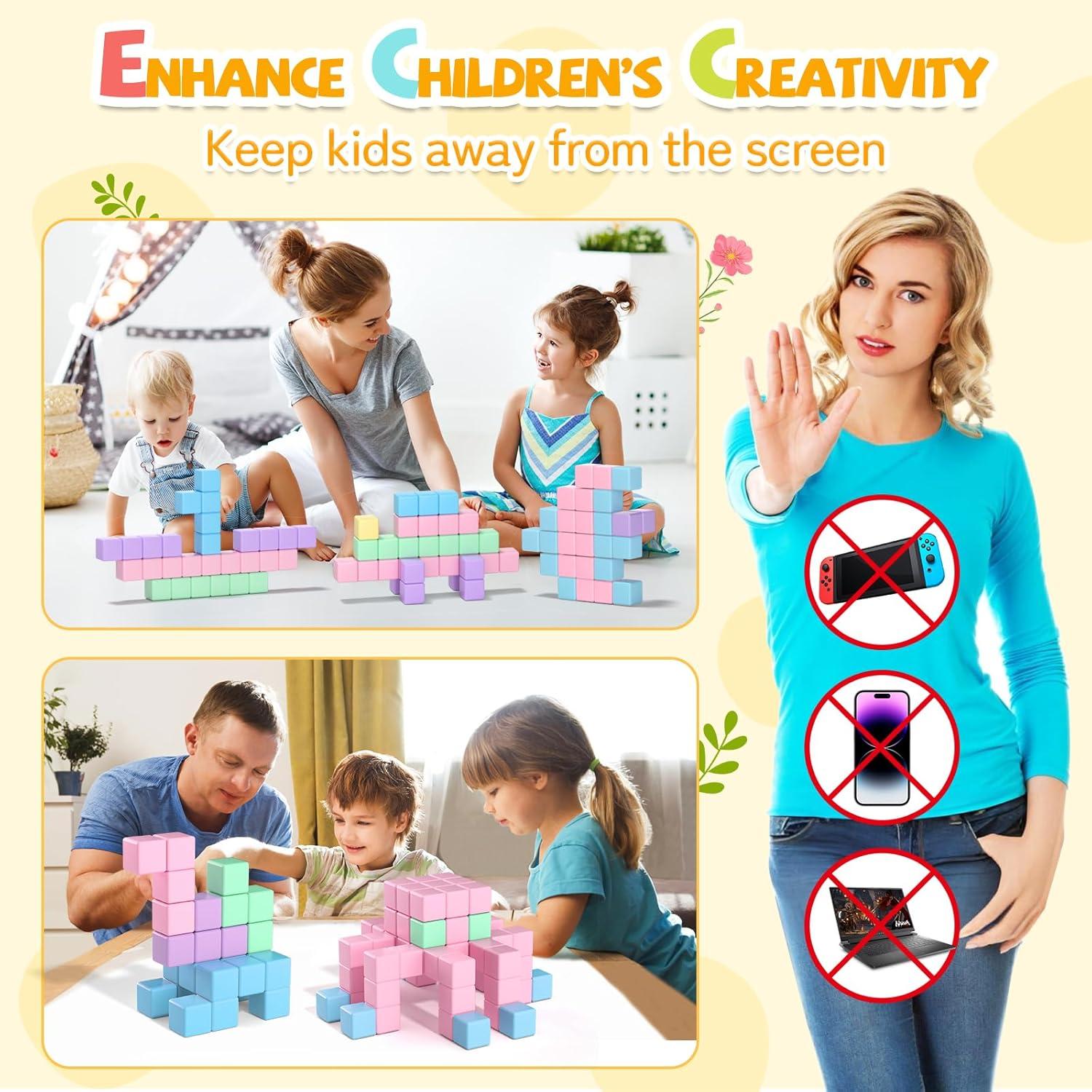 45PCS Bloques Magnéticos Montessori SYSKENI para Niños 2-8 Años