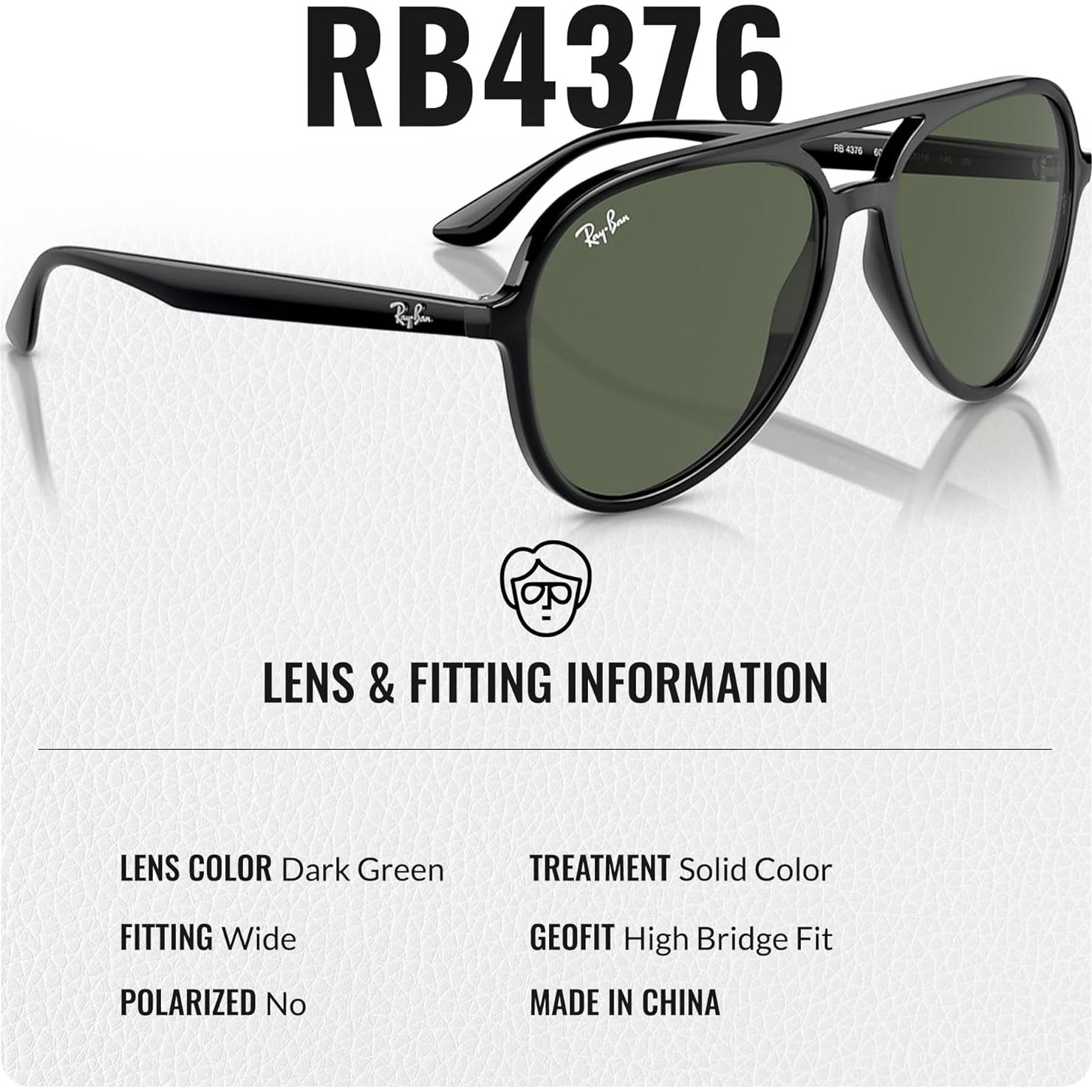 Gafas de sol Ray-Ban RB4376 piloto con lentes UV y accesorios