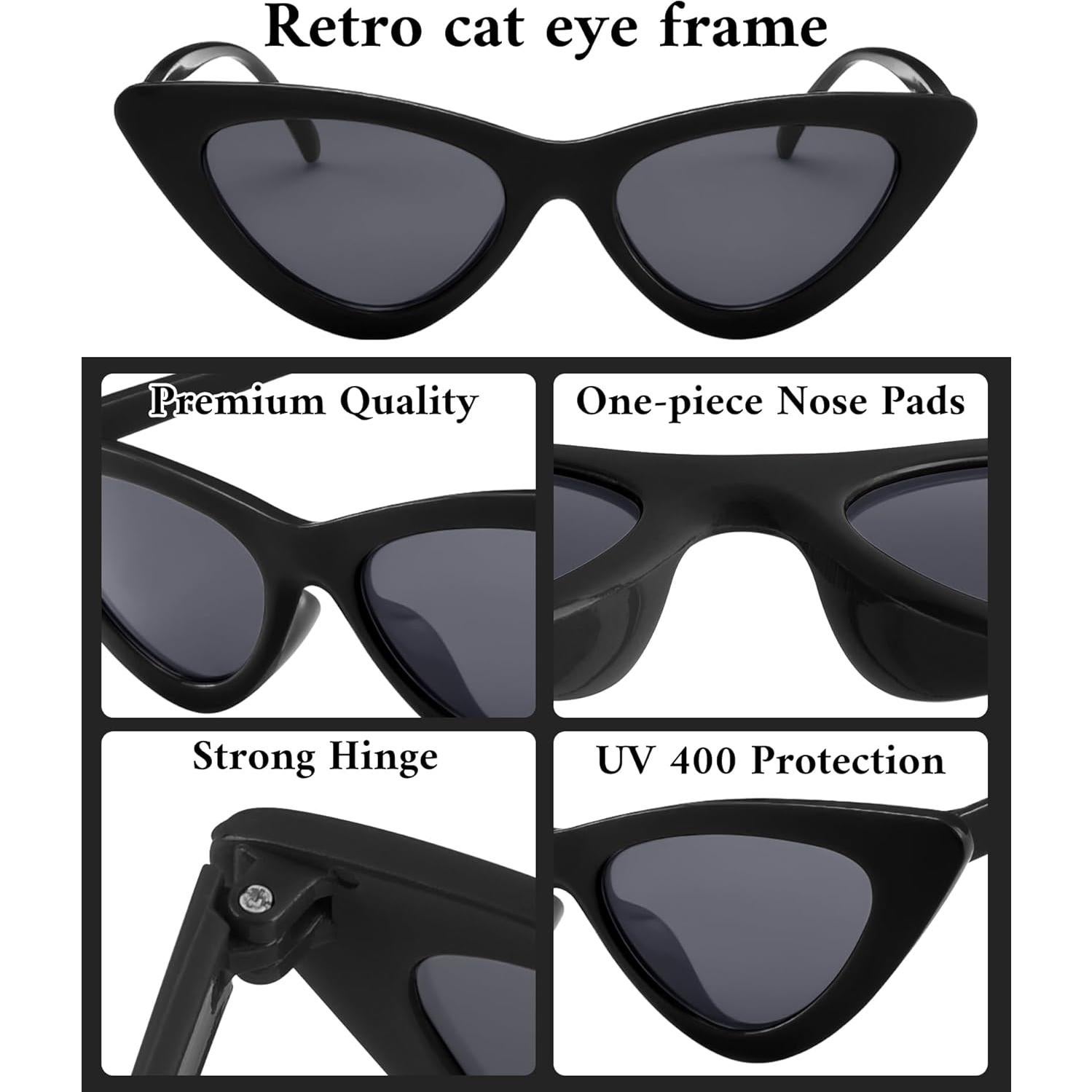 Gafas de sol cat eye vintage PLULON para hombres y mujeres