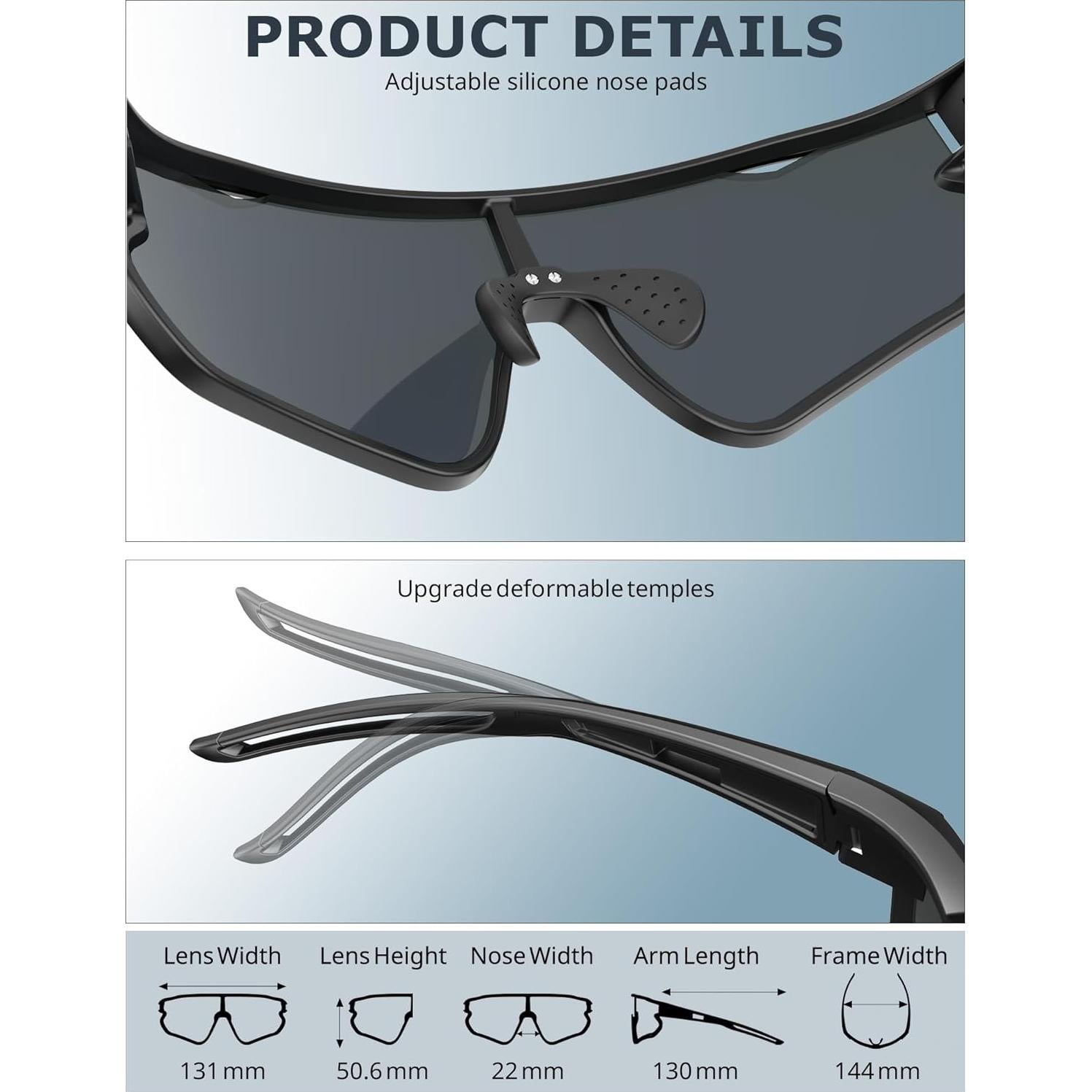 Gafas de Sol Polarizadas KALIYADI para Hombre UV400 - 3 Piezas