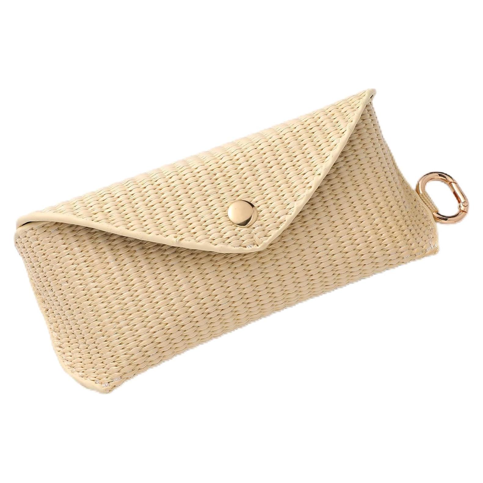 Funda de Gafas de Ratán Tejido Leinuosen Beige para Mujeres