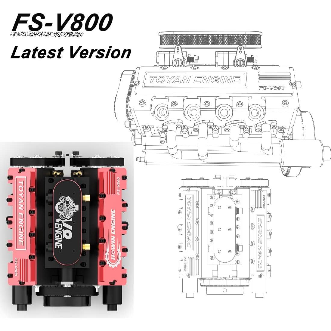Motor Nitro V8 FS-V800 1/10 Refrigerado por Agua 4T