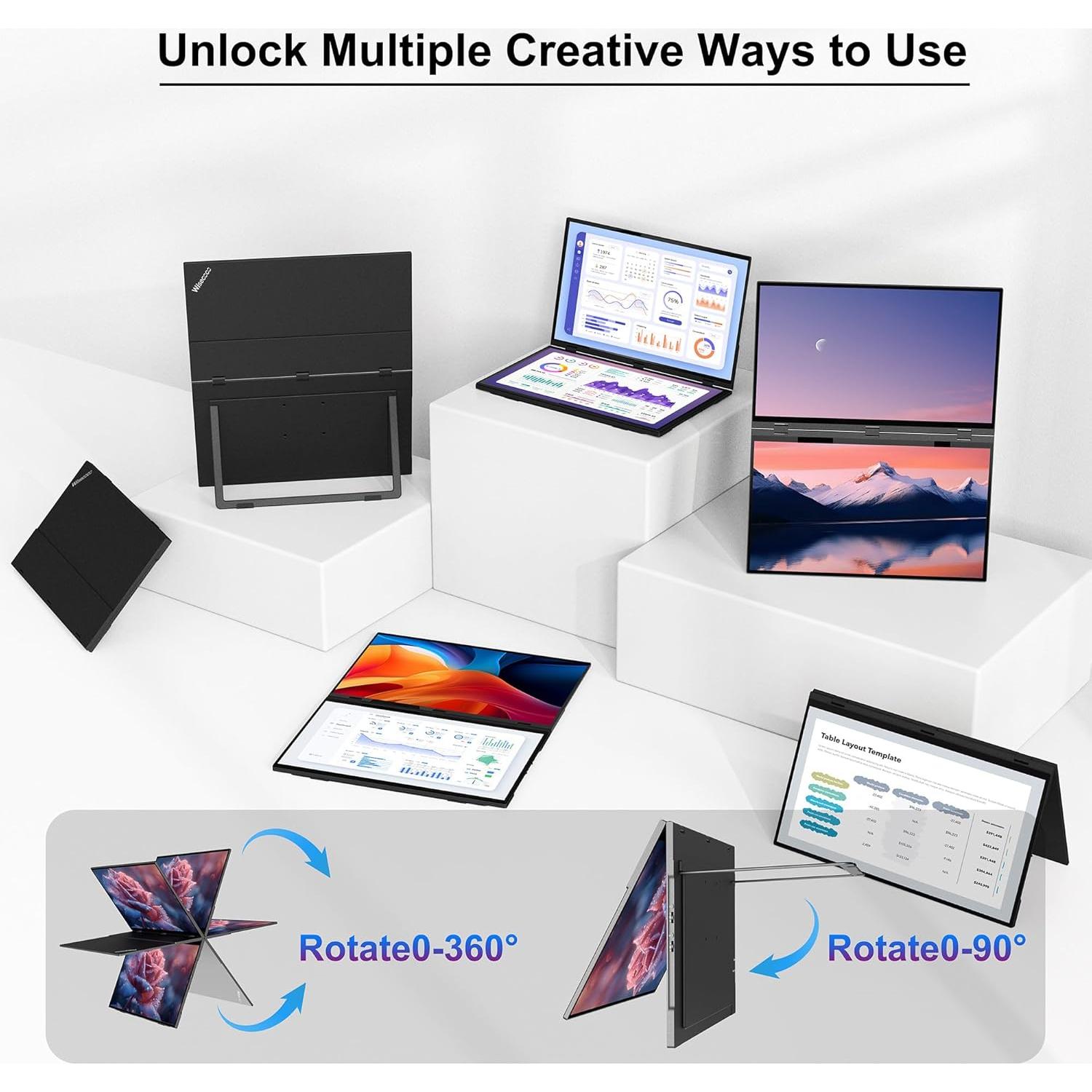 Monitor Portátil Wisecoco 18.5'' FHD 1080P USB-C HDMI