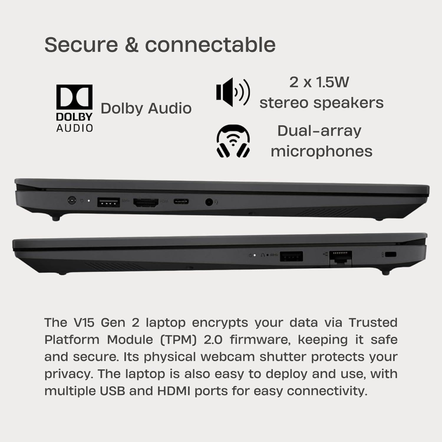 Computadora portátil Lenovo V15 G2, 32GB RAM, 1TB SSD, 15.6 FHD