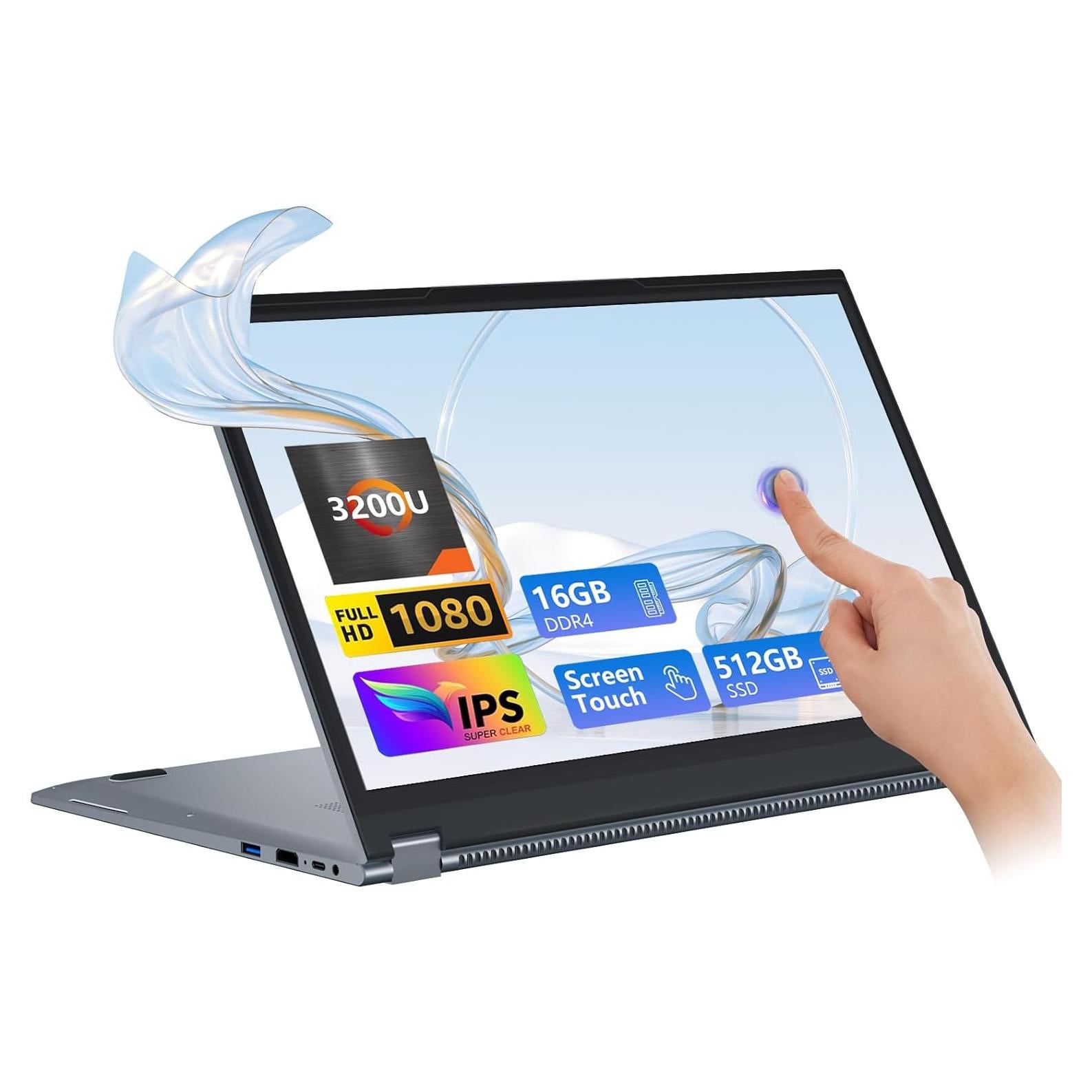 Laptop 2 en 1 AVENKA G3 15.6" Touch, 16GB RAM, 512GB SSD