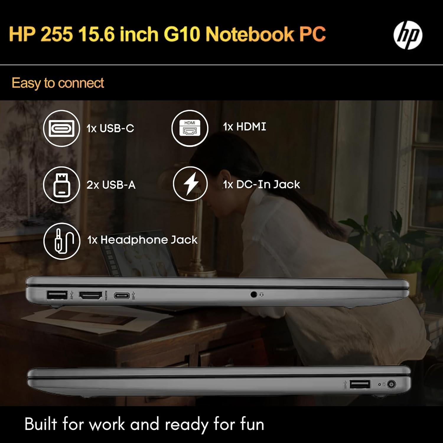 Laptop HP 255 G10, 16GB RAM, 1TB SSD, 15.6" Full HD, Ryzen 3