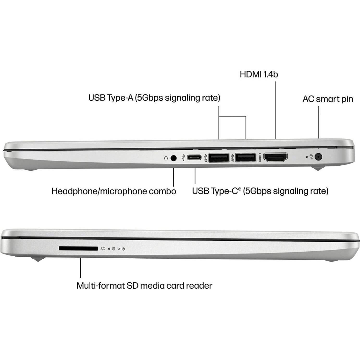 HP Ultrabook 14" Intel Celeron 16GB RAM 1.6TB SSD Plata