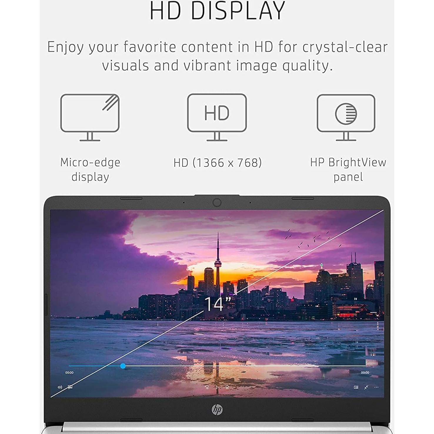 HP Ultrabook 14" Intel Celeron 16GB RAM 1.6TB SSD Plata