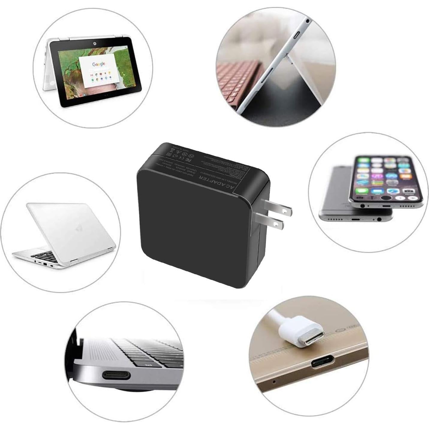 Adaptador de corriente USB Tipo C 65W Dongguan Lewe para MacBook y más