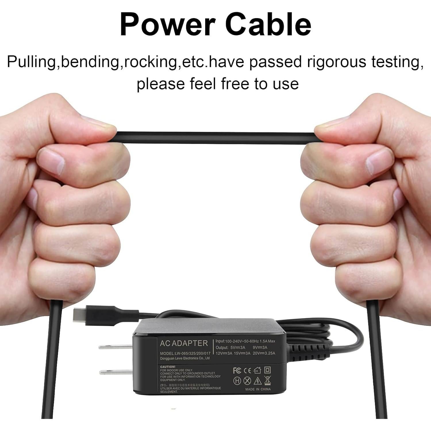 Adaptador de corriente USB Tipo C 65W Dongguan Lewe para MacBook y más